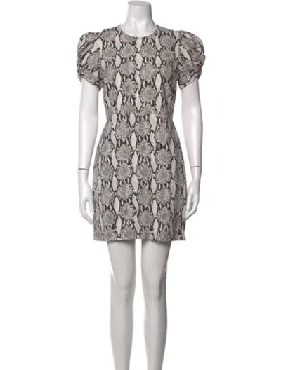 Pre-owned A.l.c Animal Print Mini Dress In Neutral