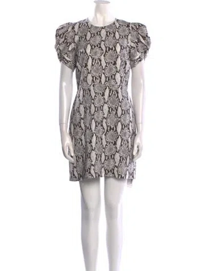 Pre-owned A.l.c Animal Print Mini Dress In White