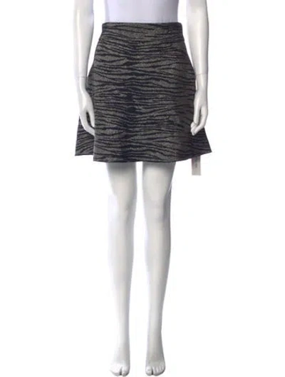 Pre-owned A.l.c Animal Print Mini Skirt In Black