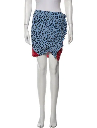 Pre-owned A.l.c Animal Print Mini Skirt In Multi