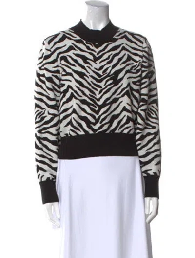 Pre-owned A.l.c Animal Print Mock Neck Sweatshirt In Multi