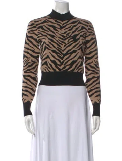 Pre-owned A.l.c Animal Print Mock Neck Top In Multi