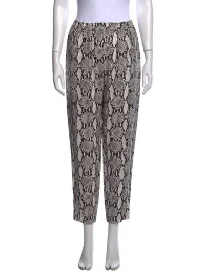 Pre-owned A.l.c Animal Print Straight Leg Pants In Neutrals