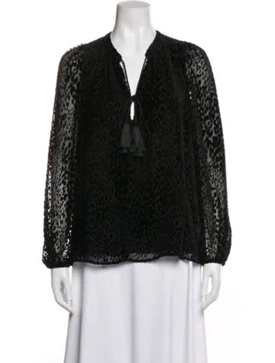 Pre-owned A.l.c Animal Print V-neck Blouse In Multi