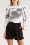A.l.c A. L.c. Anya Striped Boat Neck Top In White