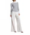 A.l.c Anya Striped Knit Top In White Navy Blue In White