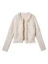 A.l.c April Fringe Boucle Cardigan In Neutrals