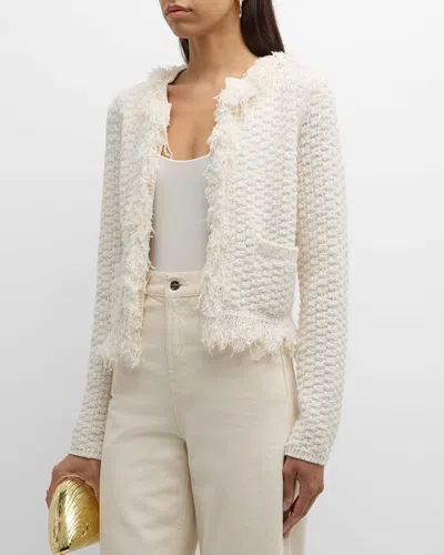 A.l.c April Fringe Open-front Cardigan In Naturalwh