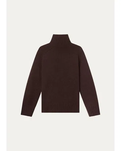 A.l.c Archie Mock-neck Cashmere Sweater In Brown