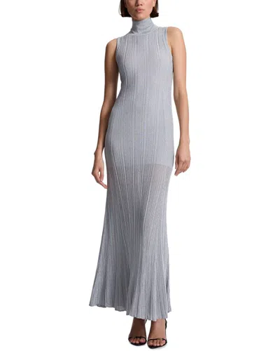A.l.c Arden Metallic Knit Maxi Dress In Mercury In Gray