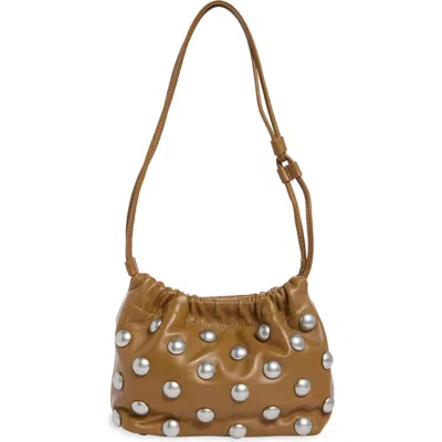 A.l.c . Arden Studded Leather Shoulder Bag In Oiled Oak/ Nickel
