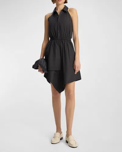 A.l.c Aria Sleeveless Button-front A-line Mini Dress In Black