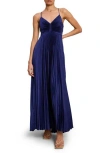 A.l.c Aries Pleated Open-back Maxi Dress In Riviera