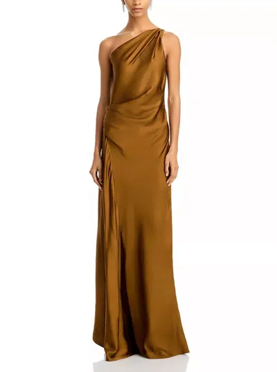 A.L.C ASTER ASYMMETRIC DRAPED GOWN IN AGED BRONZE