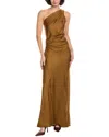A.l.c Aster Asymmetric Draped Gown In Aged Bronze In Brown