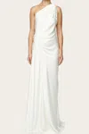 A.l.c Aster One-shoulder Satin Gown In Cream In White