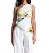 A.l.c Aster Sleeveless Ruched One-shoulder Top In White