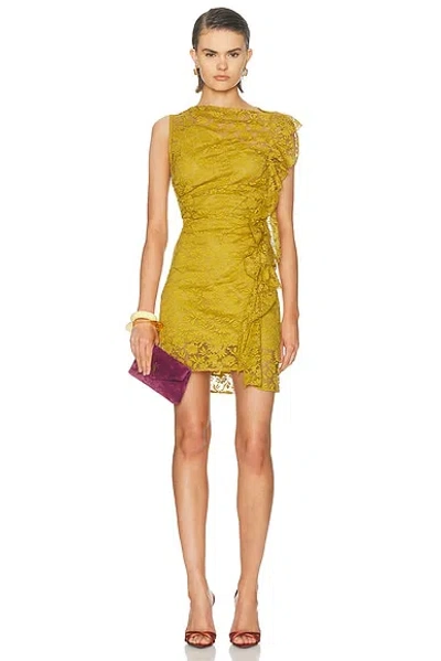 A.l.c Astra Lace Ruffle Mini Dress In Yellow