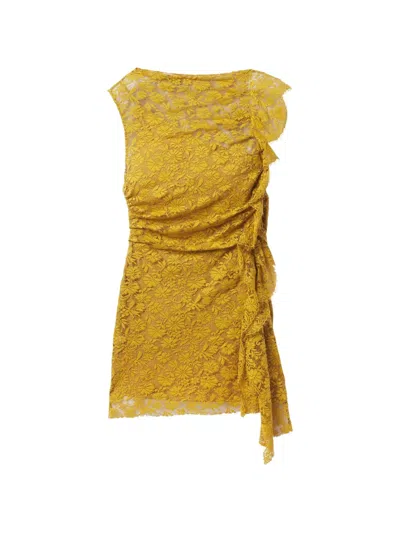 A.l.c Astra Ruffled Mini Dress In Yellow