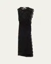 A.l.c Astrid Draped Lace Dress In Black