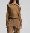 A.l.c Asymmetric Off Shoulder Top In Aged Bronze