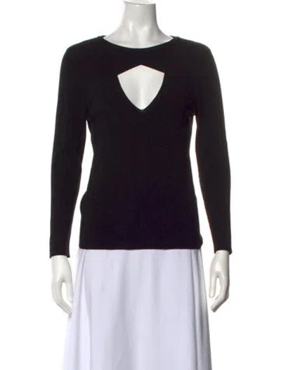 Pre-owned A.l.c Asymmetrical Long Sleeve Top In Black