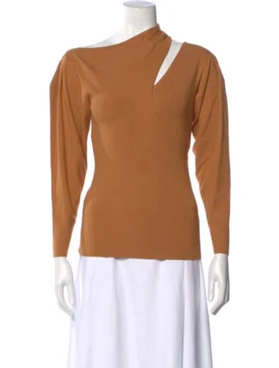 Pre-owned A.l.c Asymmetrical Long Sleeve Top W/ Tags In Neutral