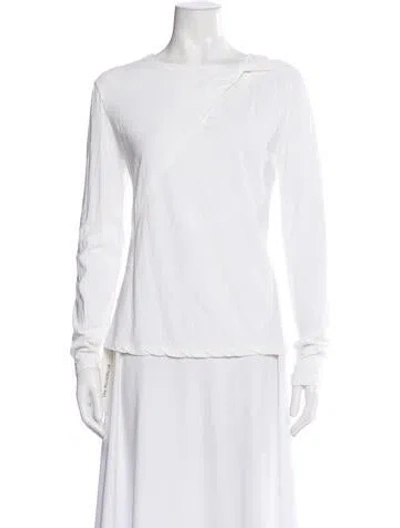 Pre-owned A.l.c Asymmetrical Long Sleeve Top In White