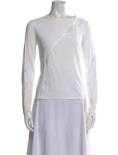 Pre-owned A.l.c Asymmetrical Long Sleeve Top In White
