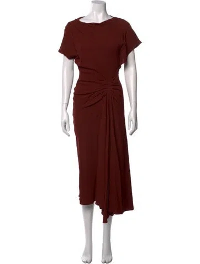 Pre-owned A.l.c Asymmetrical Midi Length Dress W/ Tags In Brown