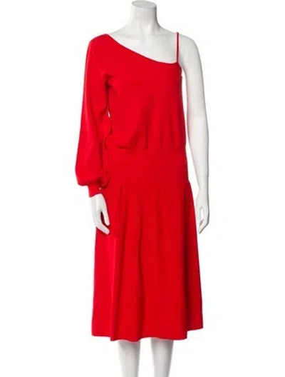 Pre-owned A.l.c Asymmetrical Midi Length Dress W/ Tags In Red