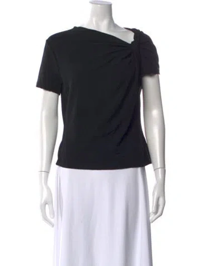Pre-owned A.l.c Asymmetrical Short Sleeve Top W/ Tags In Black
