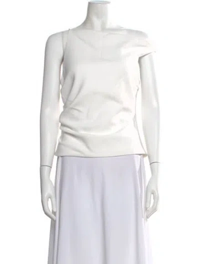 Pre-owned A.l.c Asymmetrical Sleeveless Top In White
