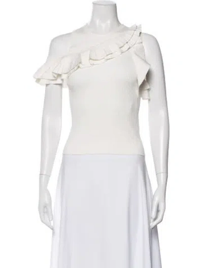 Pre-owned A.l.c Asymmetrical Sleeveless Top In White