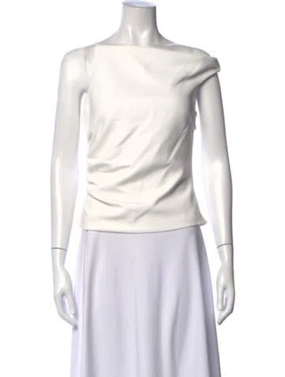 Pre-owned A.l.c Asymmetrical Sleeveless Top In White