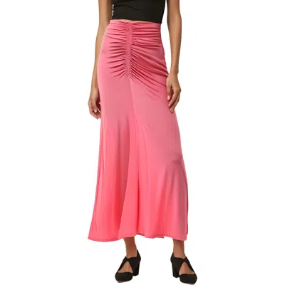 A.l.c Aureta Skirt Womens Ruched Acetate Maxi Skirt