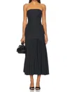 A.l.c Austin Strapless Pleated Dress In Black