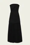 A.l.c Austin Strapless Pleated Dress In Black
