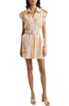 A.l.c Ava Ii Belted Printed Linen-blend Mini Shirt Dress In Multi