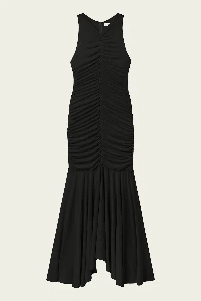 A.l.c Ayla Ruched Knit Midi Dress In Black