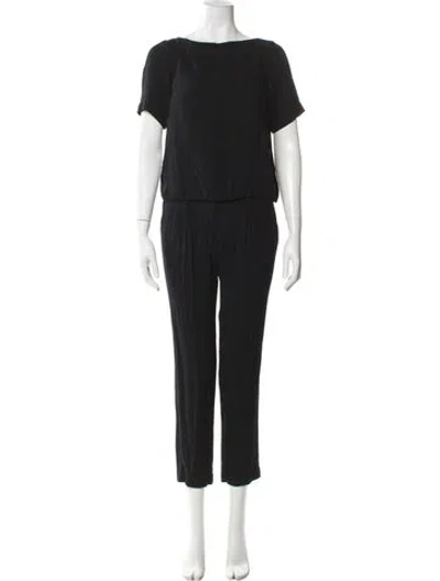 Pre-owned A.l.c Bateau Neckline Jumpsuit In Black