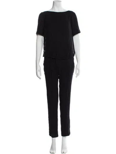 Pre-owned A.l.c Bateau Neckline Jumpsuit In Black