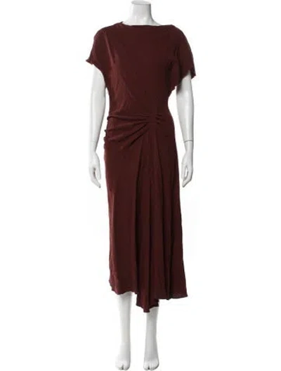 Pre-owned A.l.c Bateau Neckline Long Dress In Brown
