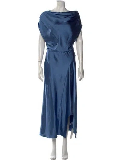 Pre-owned A.l.c Bateau Neckline Long Dress W/ Tags In Blue