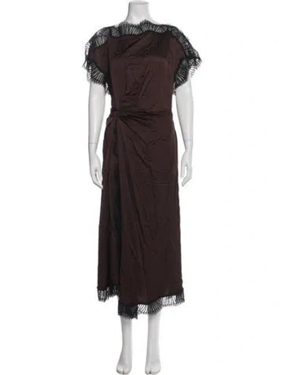 Pre-owned A.l.c Bateau Neckline Long Dress W/ Tags In Brown