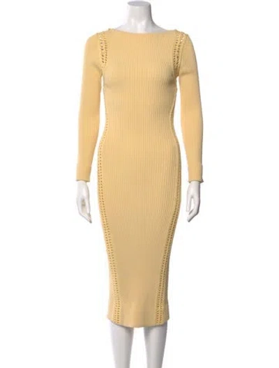 Pre-owned A.l.c Bateau Neckline Long Dress In Yellow