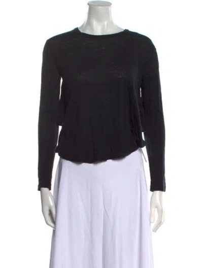 Pre-owned A.l.c Bateau Neckline Long Sleeve Top In Black