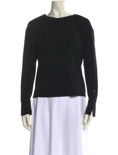Pre-owned A.l.c Bateau Neckline Long Sleeve Top In Black