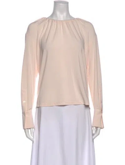 Pre-owned A.l.c Bateau Neckline Long Sleeve Top In Pink