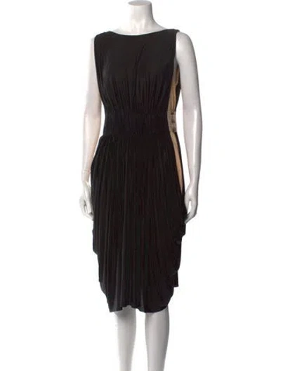 Pre-owned A.l.c Bateau Neckline Midi Length Dress In Black